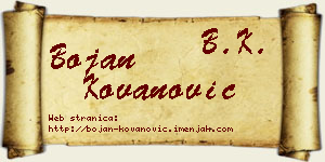 Bojan Kovanović vizit kartica